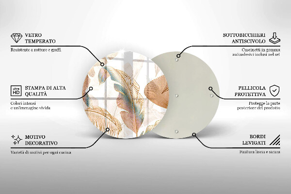 Tábua de corte Penas e folhas Boho