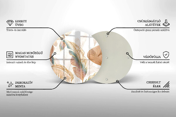 Tábua de corte Penas e folhas Boho