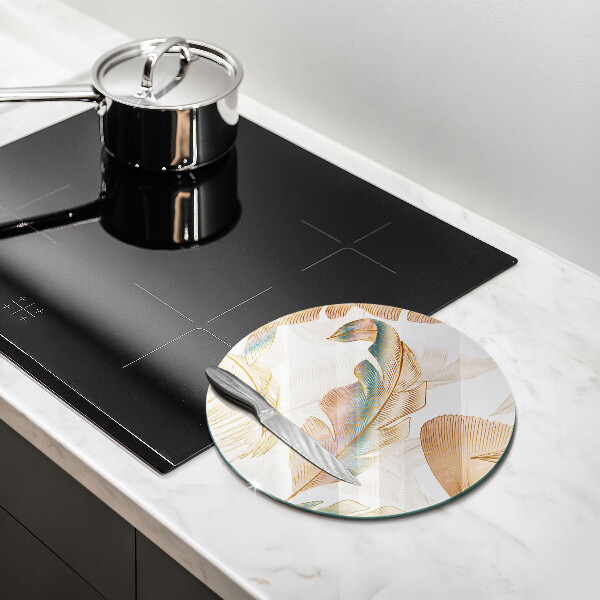 Tábua de corte Penas e folhas Boho