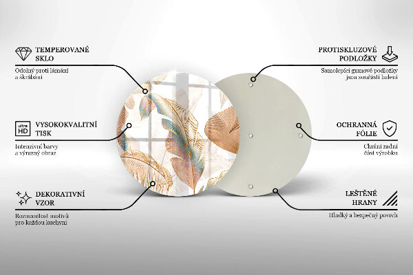 Tábua de corte Penas e folhas Boho