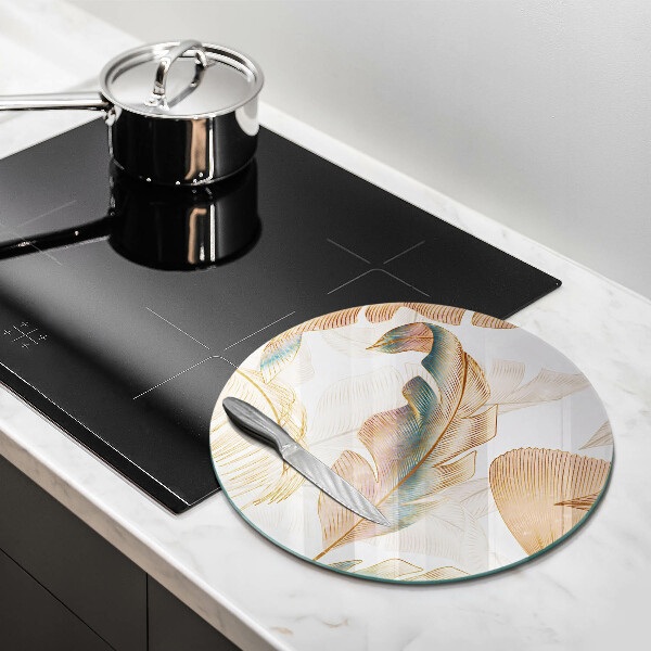 Tábua de corte Penas e folhas Boho