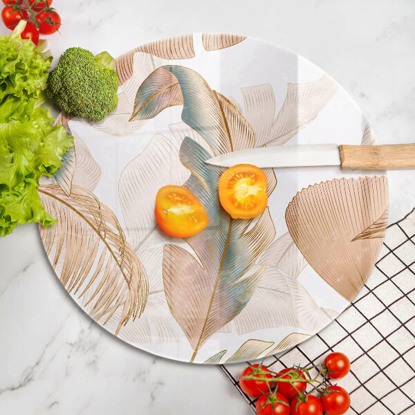 Tábua de corte Penas e folhas Boho