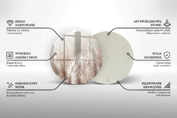 Tábua de vidro Vegetação de folhagem Boho