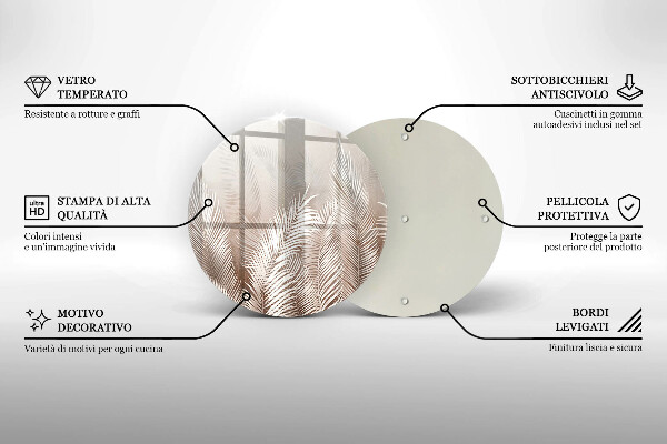 Tábua de vidro Vegetação de folhagem Boho