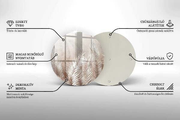 Tábua de vidro Vegetação de folhagem Boho