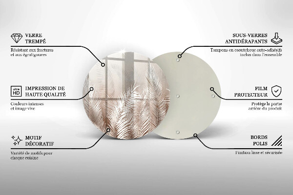 Tábua de vidro Vegetação de folhagem Boho