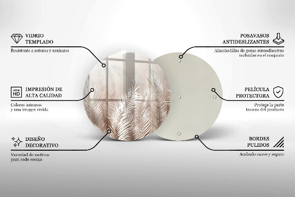 Tábua de vidro Vegetação de folhagem Boho