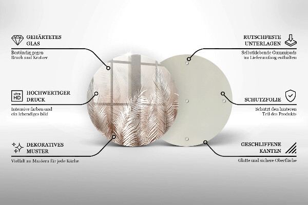 Tábua de vidro Vegetação de folhagem Boho