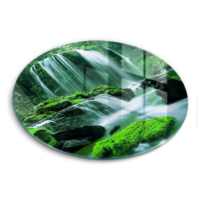 Tábua de cortar de vidro Cachoeira selvagem na selva