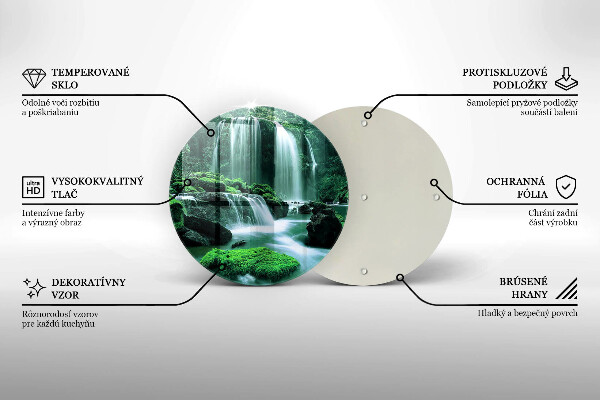 Tábua de cortar de vidro Cachoeira selvagem na selva