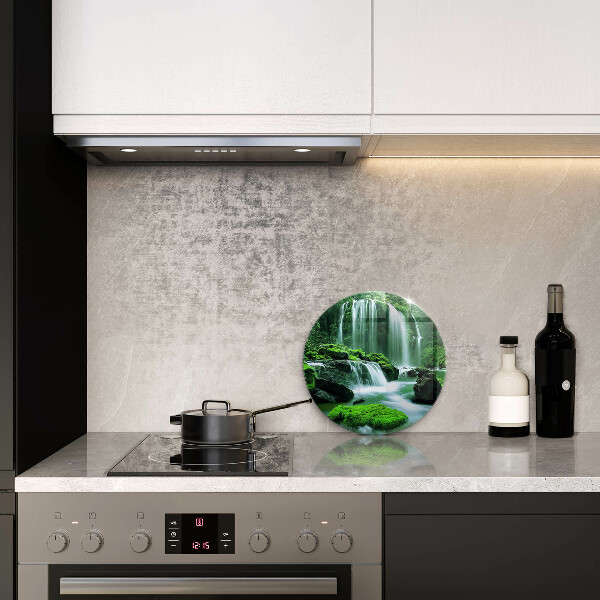 Tábua de cortar de vidro Cachoeira selvagem na selva