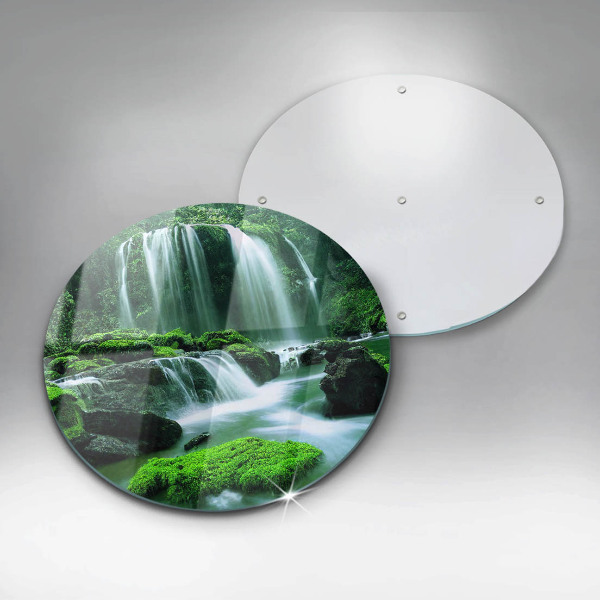 Tábua de cortar de vidro Cachoeira selvagem na selva