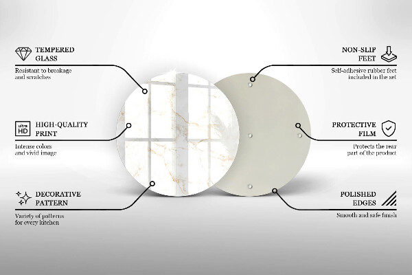 Tábua para cozinha Pedra de mármore elegante