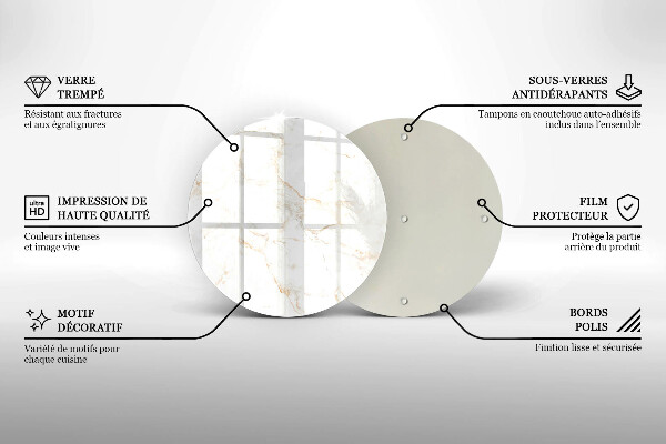 Tábua para cozinha Pedra de mármore elegante