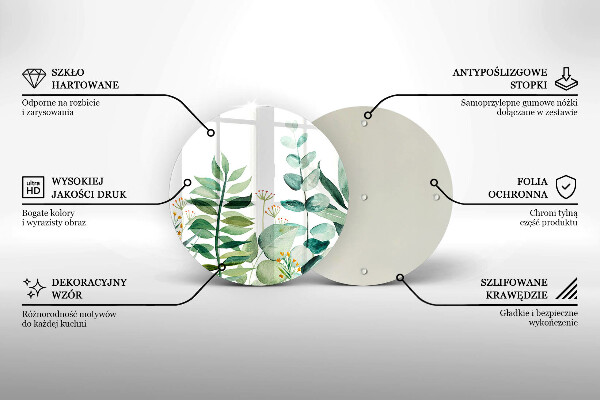 Tábua de cortar alimentos Ilustração de folhas de plantas