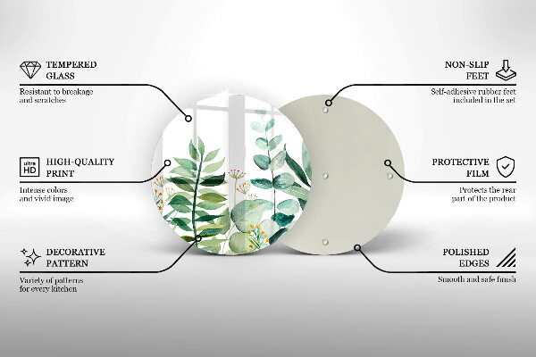 Tábua de cortar alimentos Ilustração de folhas de plantas