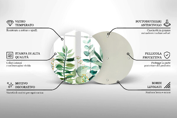 Tábua de cortar alimentos Ilustração de folhas de plantas