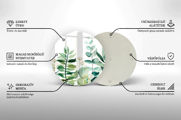 Tábua de cortar alimentos Ilustração de folhas de plantas