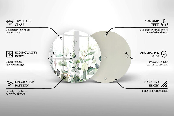 Tábua para cozinha Plantas em aquarela