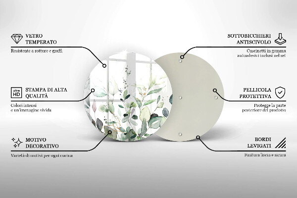 Tábua para cozinha Plantas em aquarela
