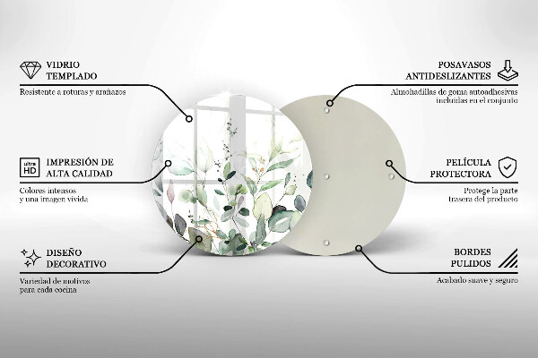 Tábua para cozinha Plantas em aquarela
