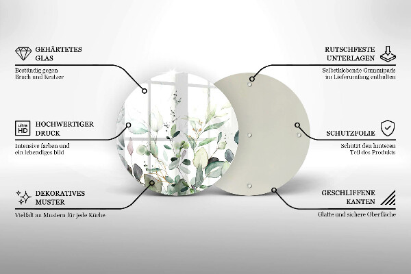 Tábua para cozinha Plantas em aquarela