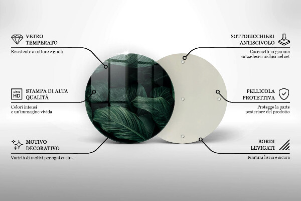 Tábua para corte Folhas escuras