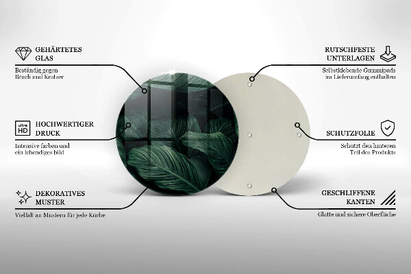 Tábua para corte Folhas escuras