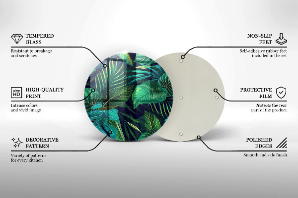 Tábua cozinha Ilustração de folhas da selva