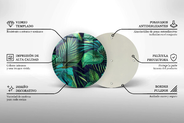 Tábua cozinha Ilustração de folhas da selva