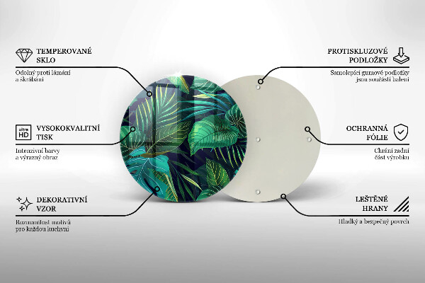 Tábua cozinha Ilustração de folhas da selva