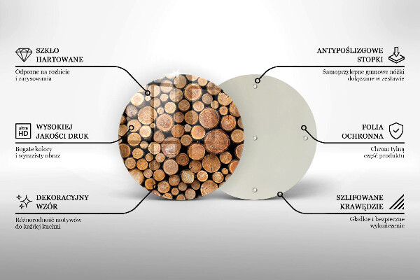 Tábua de cortar de vidro Troncos de árvores