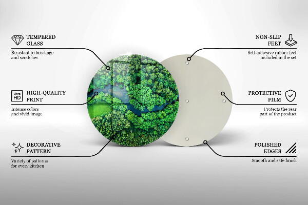 Tábua para cozinha Floresta e rio vistos de um pássaro