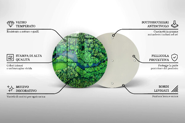 Tábua para cozinha Floresta e rio vistos de um pássaro