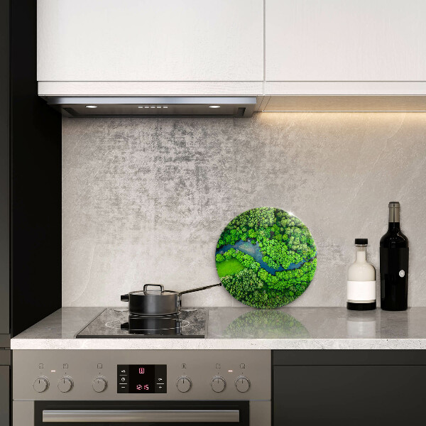 Tábua para cozinha Floresta e rio vistos de um pássaro