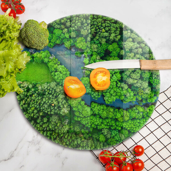 Tábua para cozinha Floresta e rio vistos de um pássaro