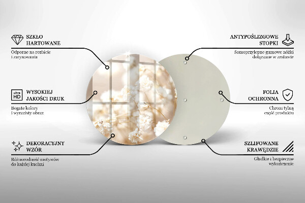 Tábua cozinha Flores brancas delicadas