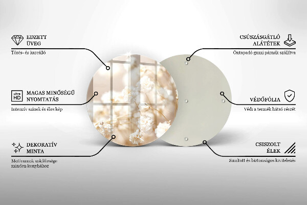 Tábua cozinha Flores brancas delicadas