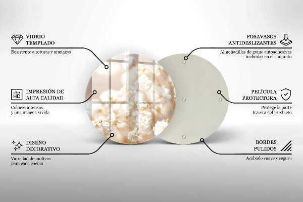 Tábua cozinha Flores brancas delicadas