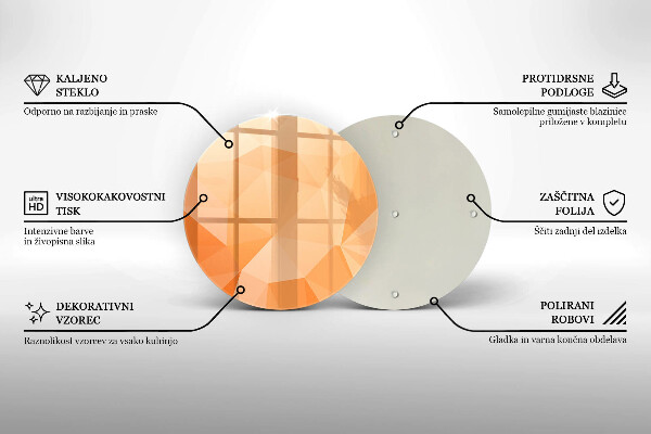 Tábua de cortar de vidro Fundo geométrico