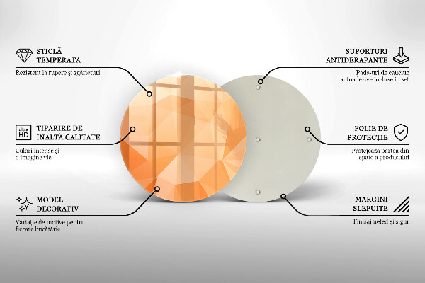 Tábua de cortar de vidro Fundo geométrico