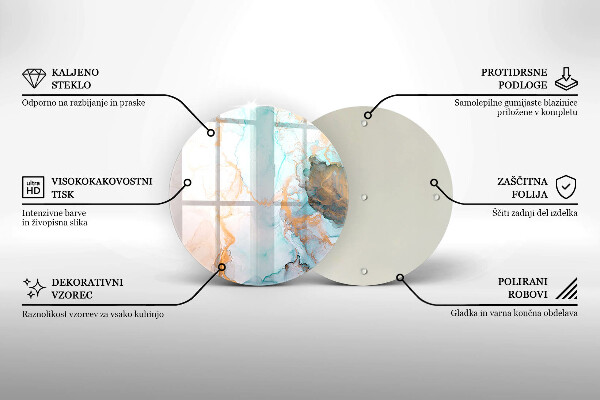 Tábua de vidro Mármore abstrato