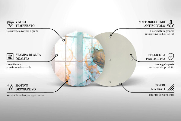 Tábua de vidro Mármore abstrato