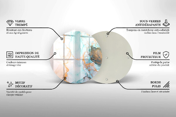 Tábua de vidro Mármore abstrato