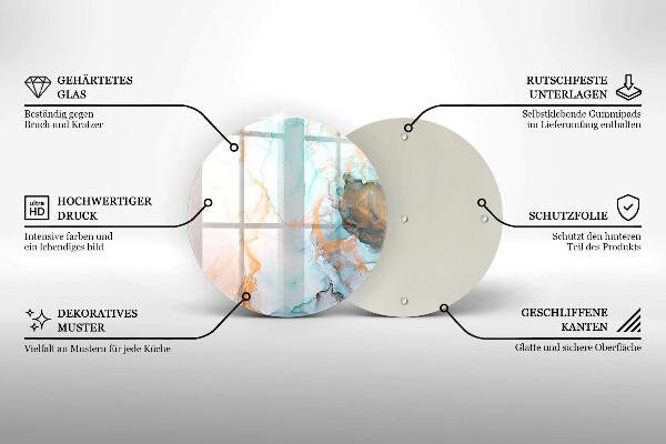 Tábua de vidro Mármore abstrato