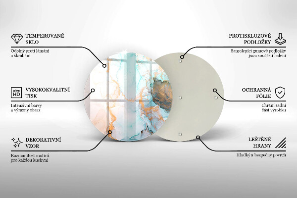 Tábua de vidro Mármore abstrato