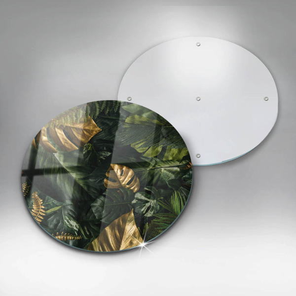Tábua de corte Folhas de Monstera Dourada