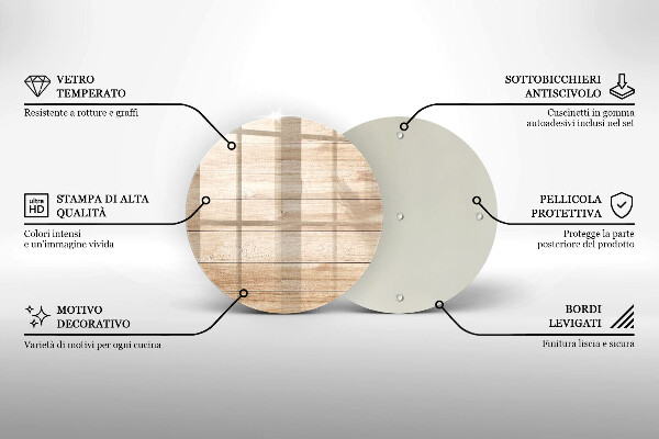 Tábua de corte de vidro Tábuas de madeira