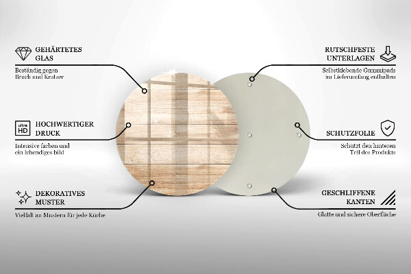 Tábua de corte de vidro Tábuas de madeira