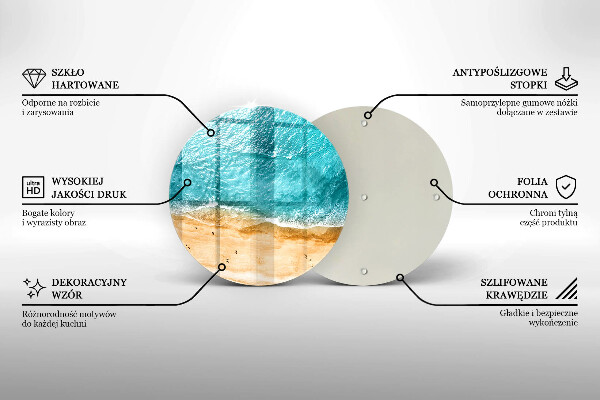 Tábua de cortar de vidro A praia e o mar